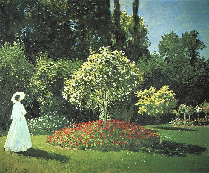 Claude Monet Jeanne-Marguerite Lecadre in the Garden Spain oil painting art